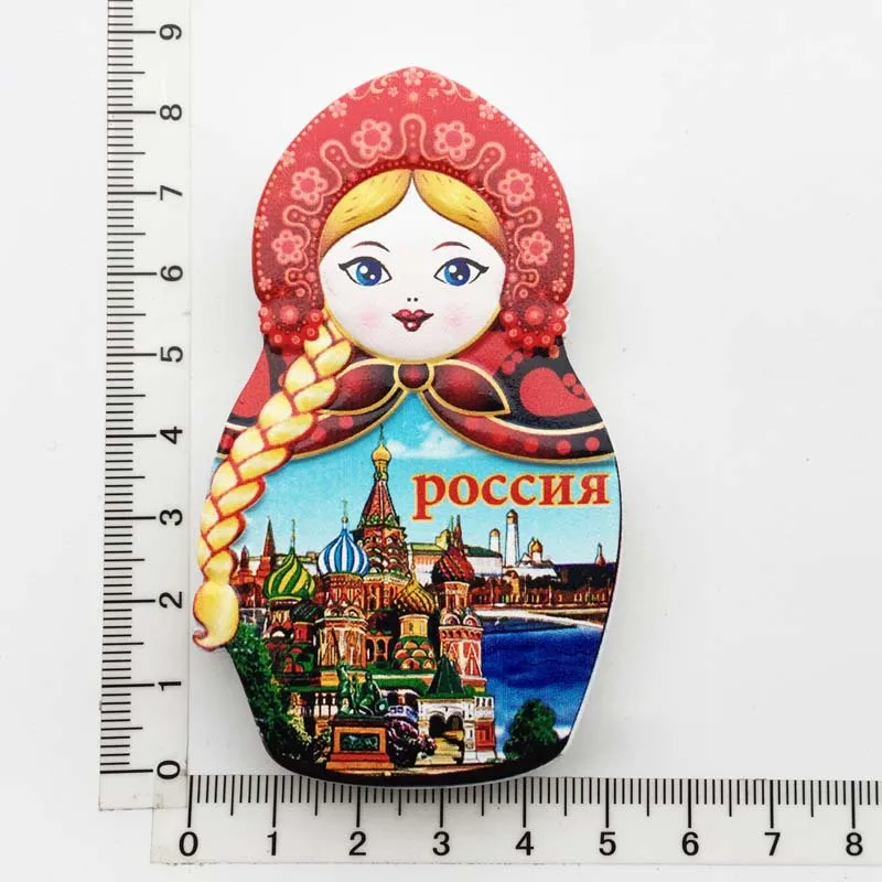 Русский креативный туристический сувенир Матрешка из смолы милые магниты