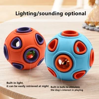 new pet dog toy outdoor play chew toy glowing bite resistant toy ball toothbrush pets bell sounding molar training ball for dog