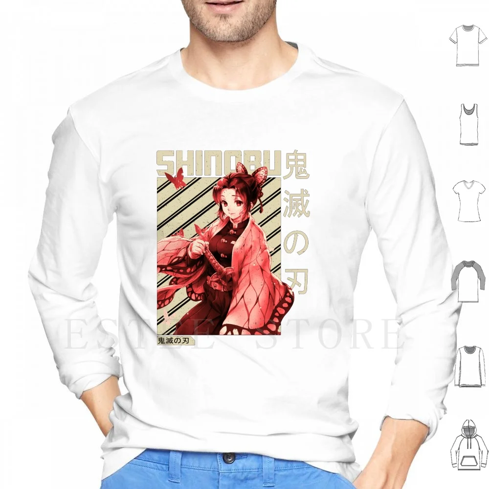 

Толстовки Shinobu с длинным рукавом, толстовки Shinobu Kochou, Аниме Манга, незуко, танджиро, демон, незуко, камадо, киметасу