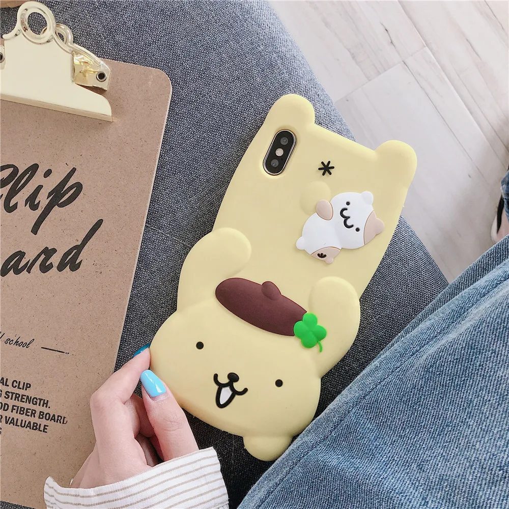 3D Аниме My melody Hello kitty Мягкий силиконовый чехол для телефона для iphone 11 pro max 6 7 8 plus X XR XS MAX Cinnamoroll Lanyard Cover - Цвет: 3