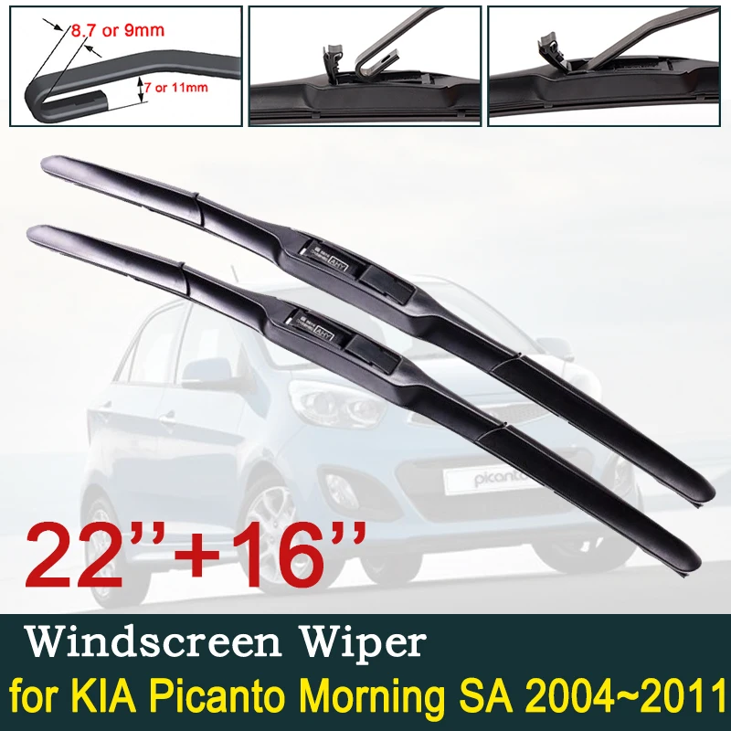 

for KIA Picanto Morning SA 2004~2011 2005 Car Wiper Blade Front Windscreen Windshield Wipers Blades Car Accessories Stickers