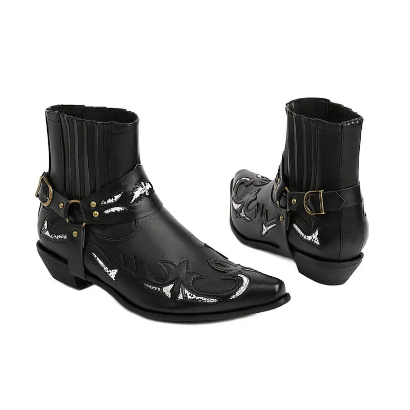 

Plus Size 48 Fashion Print Ankle Boots for Women Casual Square Low Heels Motorcycle Boots Autumn Winter Shoes Ladies