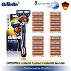 Станок для бритья Gillette Fusion, оригинальный мужской бритвенный станок с 5 лезвиями, Сменные кассеты