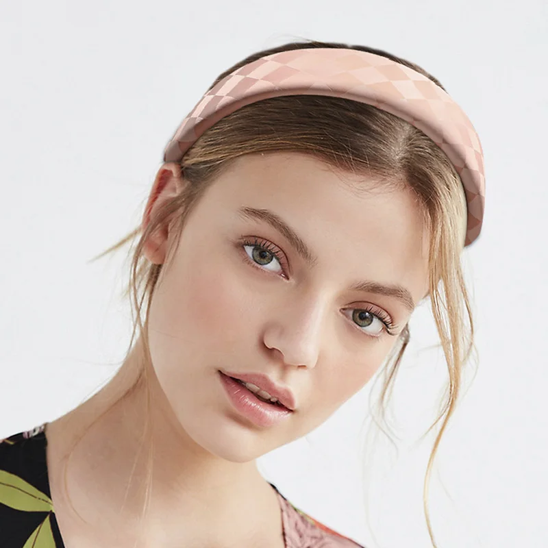 Новинка модные женские повязки для волос в клетку обруч с принтом повязка