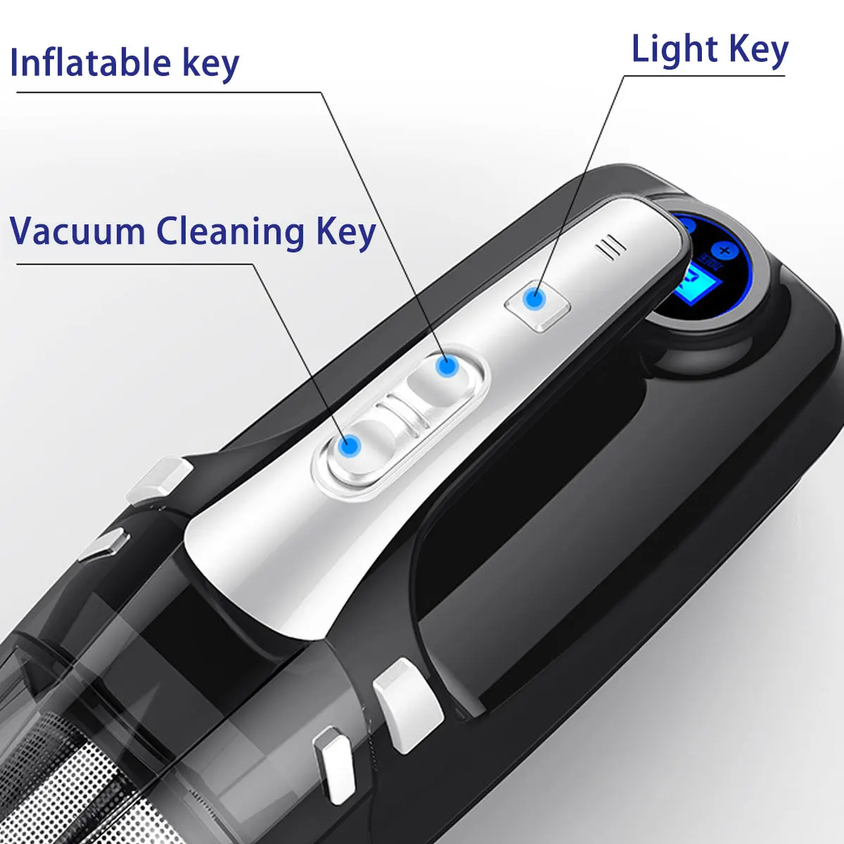 4 в 1 Автомобильный Ручной пылесос с цифровой насос для накачивания велосипедных шин помповый манометр светодиодный легкий пылесос для дома авто автомобиль