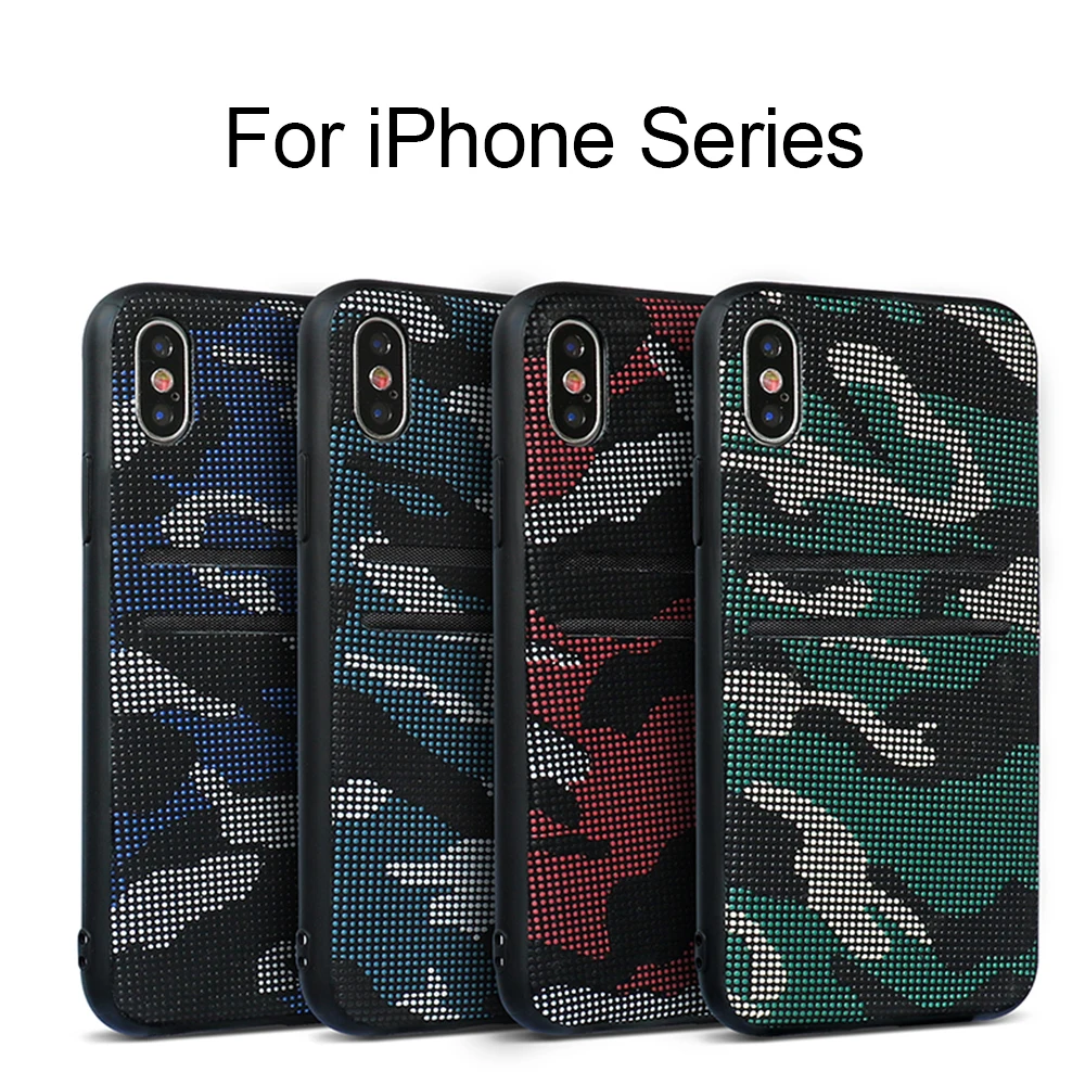 Модный камуфляжный чехол для телефона iphone X с двумя слотами карт 6 6s Plus 7 7Plus 8 8Plus XS