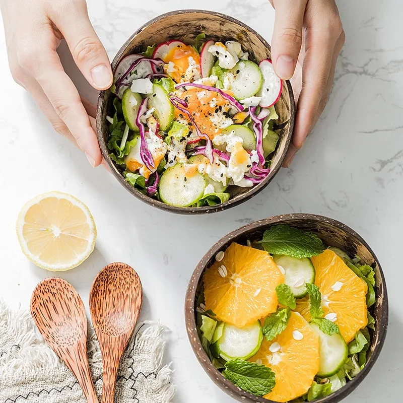 Натуральная чашка в виде кокоса украшение фруктовый салат лапша рис чаша