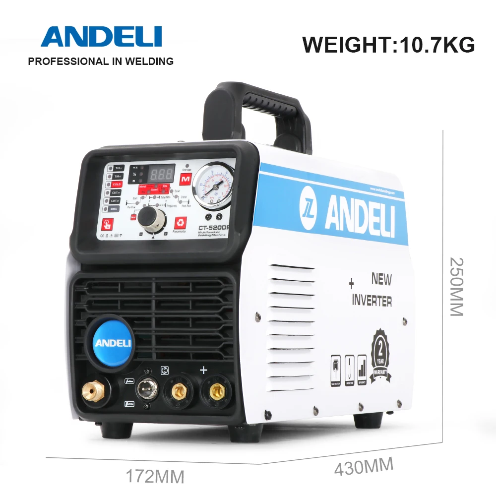 ANDELI CT-520DPL Multifunctional Welding Machine 5 in 1 with CUT/MMA/COLD/PULSE/TIG machine | Arc Welders