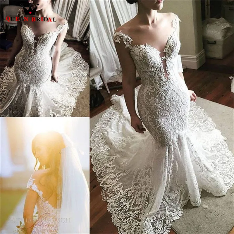 

Женское свадебное платье Русалка, кружевное винтажное платье с кружевной аппликацией в виде рыбьего хвоста, модель 2021 на заказ SH05, официаль...