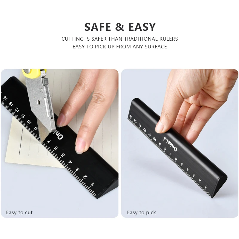 

Aluminum Measuring Tools Ruler 6/12 inch Droplet-shaped Metric/Inch Measurement for Home Office