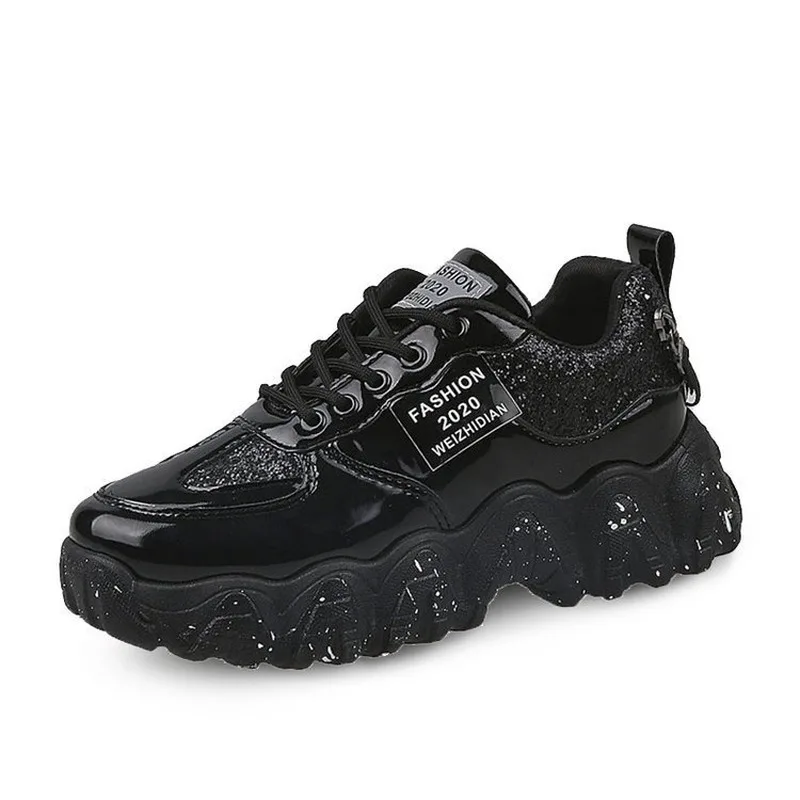 

Women Vulcanize Shoes Women Sneakers Chunky Sneakers Glitter Platform Sneakers Women Shoe Lace Up Casual Sneakers Tenis Feminino