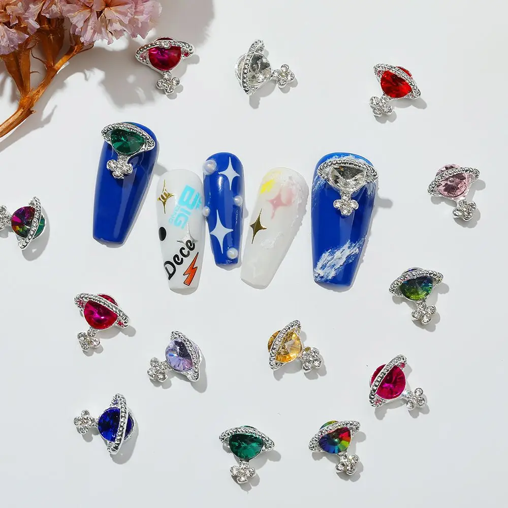 

Japanese Planet Shiny Multicolor 3D Nail Rhinestone Decoration Saturn Rhinestone Nail Sticker Rhinestone Nail Design