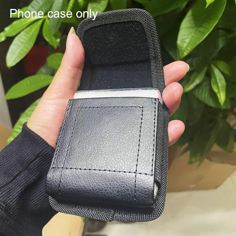 

Leather Phone Pouch For Samsung Z Flip 3 5G Belt Clip Holster Oxford Cloth Phone Case For Galaxy Z Flip3 5G Waist Bag Q2S6