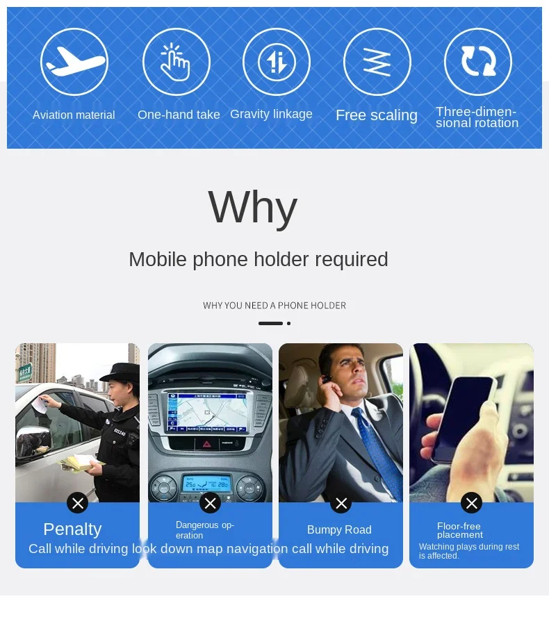 360 Rotate Phone Holder In Car  Gravity No Magnet  Bracket Automobile Air Outlet Car Phone Holder Auto Stand Universal Air Vent