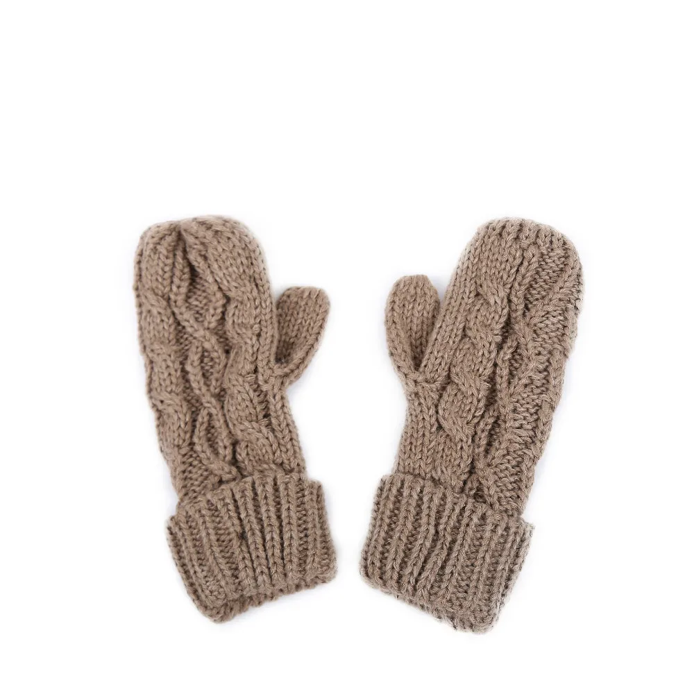 

Women's hats women's winter hat parent-child suits warm sets twist knitted wool scarves gloves three-piece suit