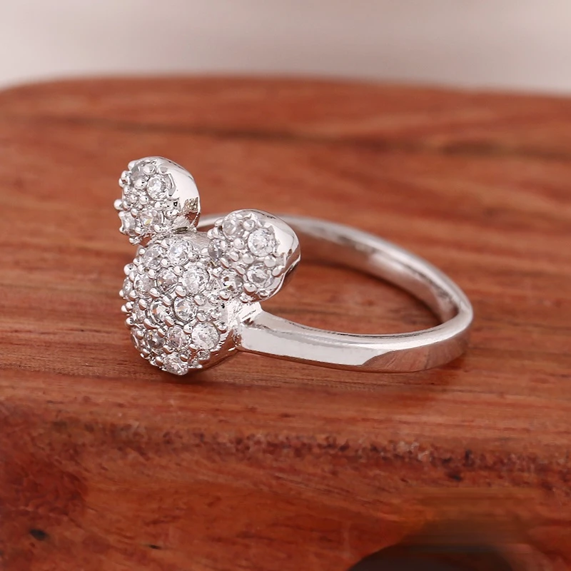 

2021 New Trend Mickey Mouse Cartoon Ladies Ring Couple Fashion Mickey Resizable Rings for Women Jewelry Gift