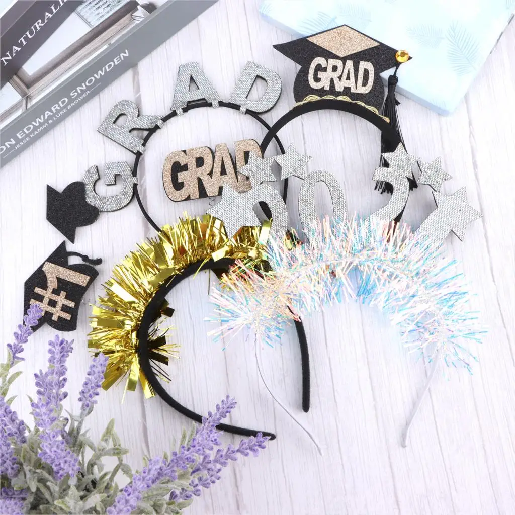 

Graduation Hat Headband Graduation Cap Headband with 2021,Shiny Grad Headband