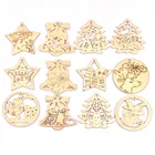 5 шт., Деревянные Подвески в виде Санта-Клауса и лося