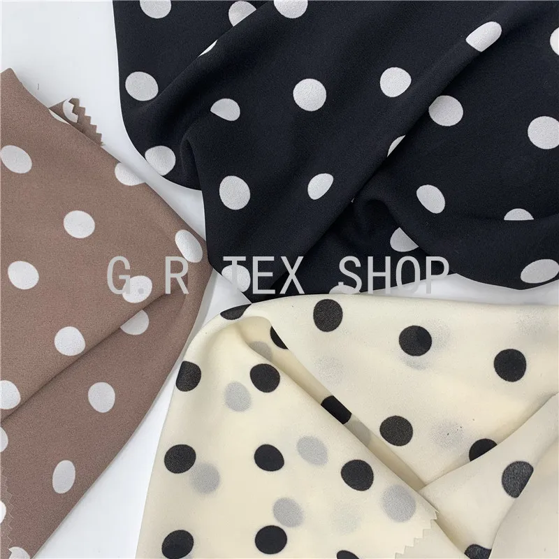 

Dobby Georgette Dots Print Fabric for Dress Shirt Blouse