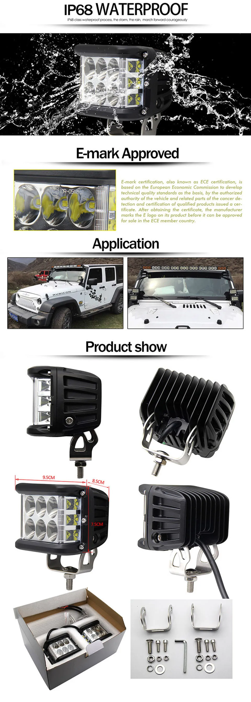 90 Вт светодиодный рабочий свет бар внедорожный 4x4 трехсторонний светящийся для мотоциклов тракторов автомобиль-внедорожник свет автомобиль модифицированный свет крыши