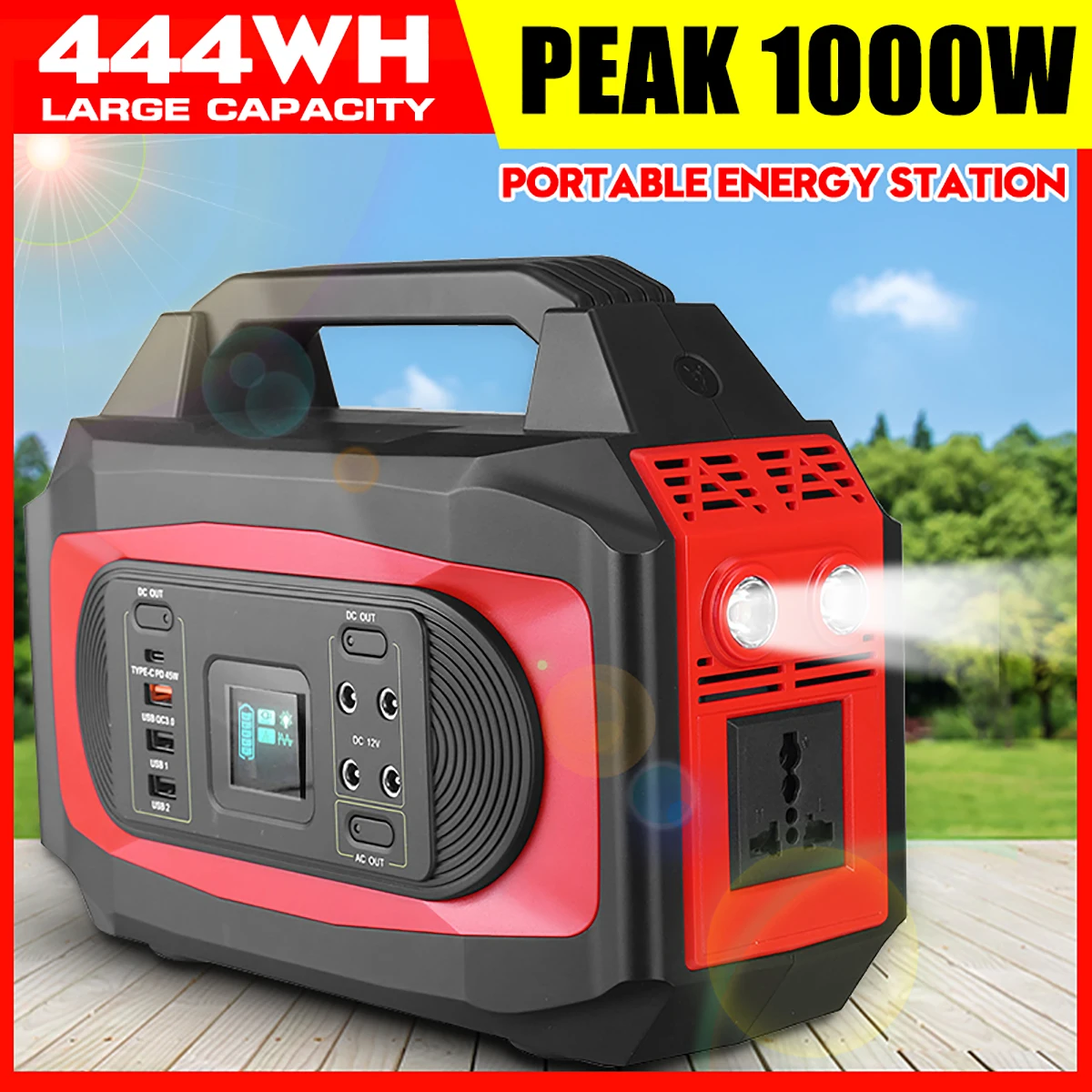 1000W 110V/220V Портативный Солнечный Мощность хранения генератор инвертора на