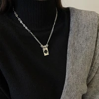 niche design spade a heart square necklace for women
