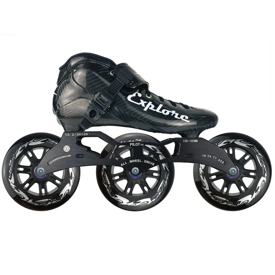 ISPORTS скоростные роликовые коньки из углеродного волокна для соревнований 3*125 мм или 4*100/110 мм уличные гоночные коньки Patines роликовые коньки SH56