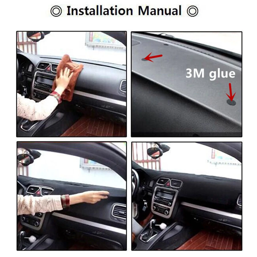 Черная крышка приборной панели автомобиля для Ford Fiesta (2009 2014) 2010 2011 2012 2014 авто