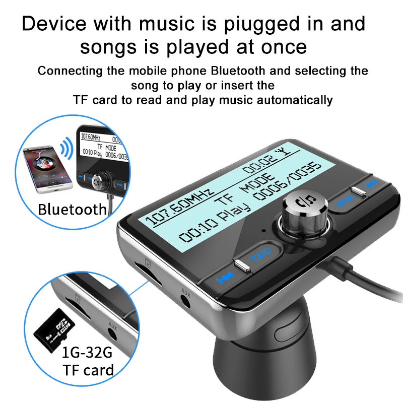 Автомобильный MP3-плеер с двойным usb громкой fm-тюнер радио Bluetooth 4 2 передатчик