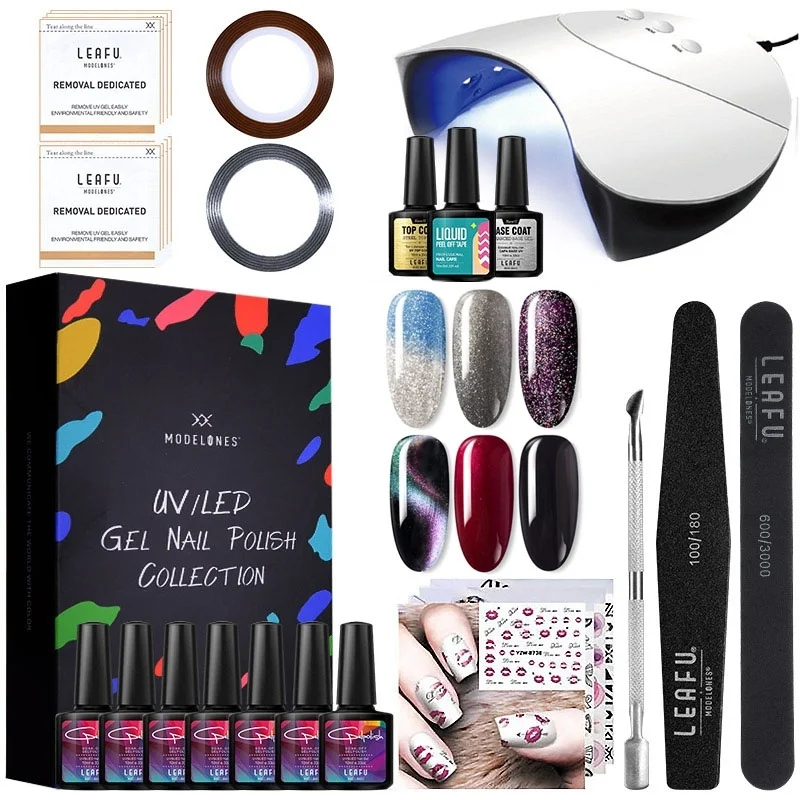 Modelones 16Pcs/Lot Nail Lamp Tools Gel Polish Set 36W Fast Dryer Led Soak Off Long Lasting Semi Permanent Varnish Kits | Красота и