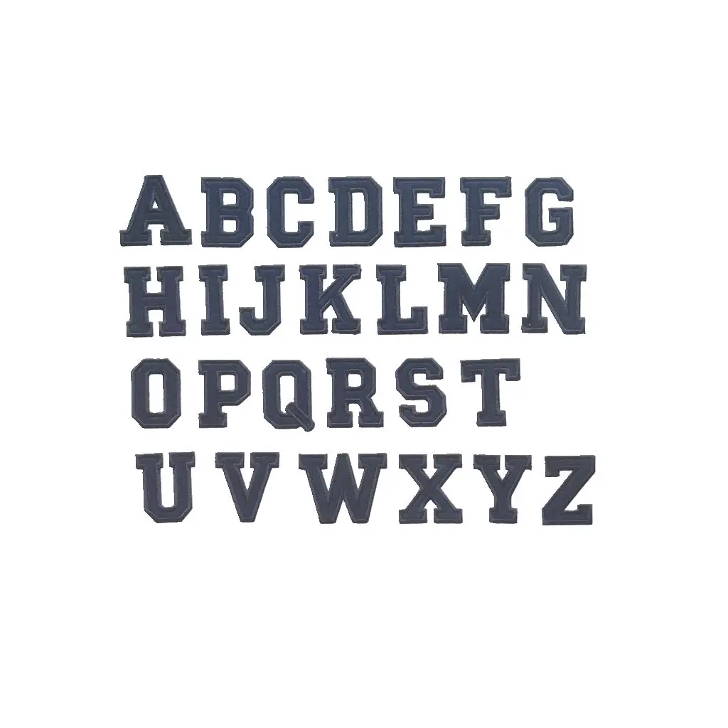 

3D патч для вышивки утюгом, черное шитье на архаическом шрифте, буквы алфавита, значок для одежды, 26 букв, наклейка A- Z