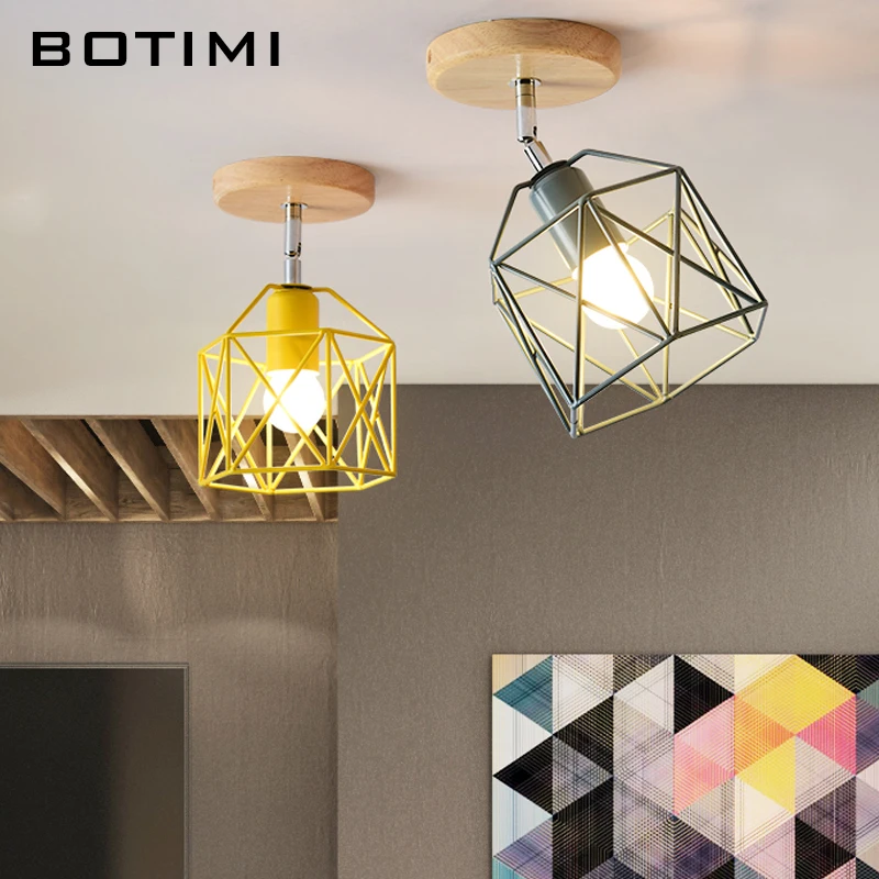 BOTIMI современные светодиодные потолочные лампы с металлическим абажуром для