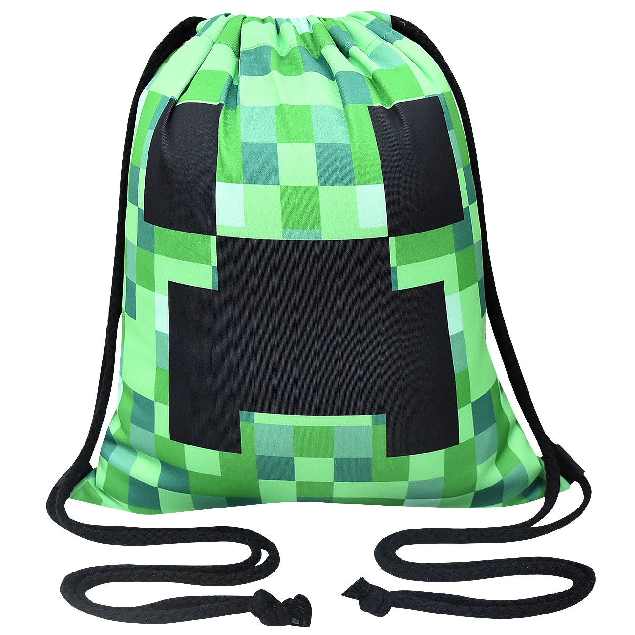 

35*31cm minecraft Drawstring pocket toy creeper Wear-resistant Drawstring backpack toy adult kids fans birthday school bag