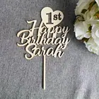 Персонализированный счастливый топперы для торта на день рождения. Золотой блеск топперы для торта на день рождения пробы. Стильное украшение для торта на день рождения, индивидуальный именной возраст.