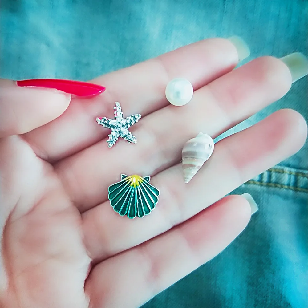 

Popular Ocean Starfish Shell Stud Earrings Set Boho Jewelry