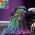 Заводной пледы Одеяло старый Стиль хиппи фургон с капель Радуга Краски Mid 60s Молодежные революции движение тема Одеяло для кровати