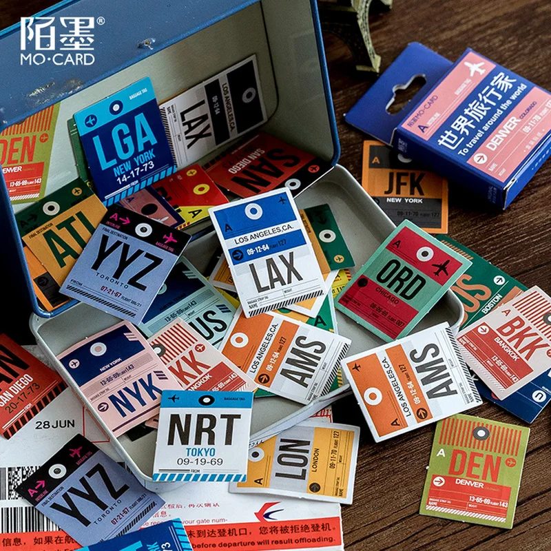 46 шт./кор. Momo винтажный дорожный штамп мини бумажный стикер пакет DIY декоративная