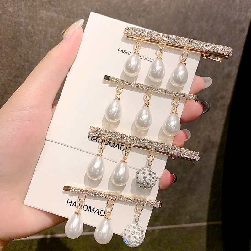 Заколка для волос женская элегантная заколка с блестящими кристаллами и