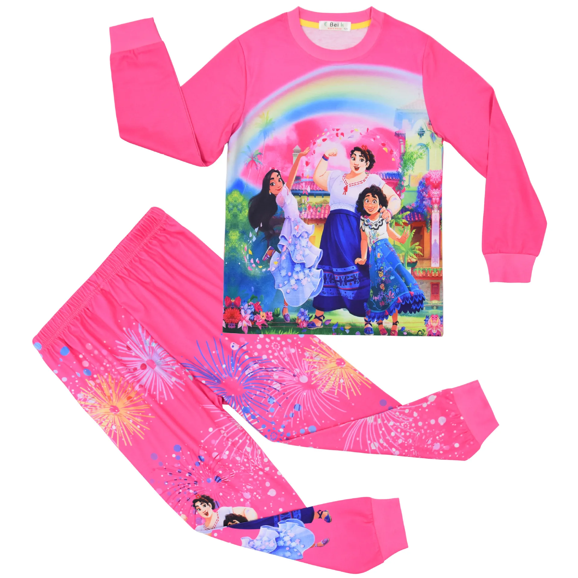 

2022 Encanto Kids Pajamas Sets Baby Girls Boys Mirabel Cosplay Long Sleeve T-Shirt Tops and Pants Children Cartoon Sleepwear
