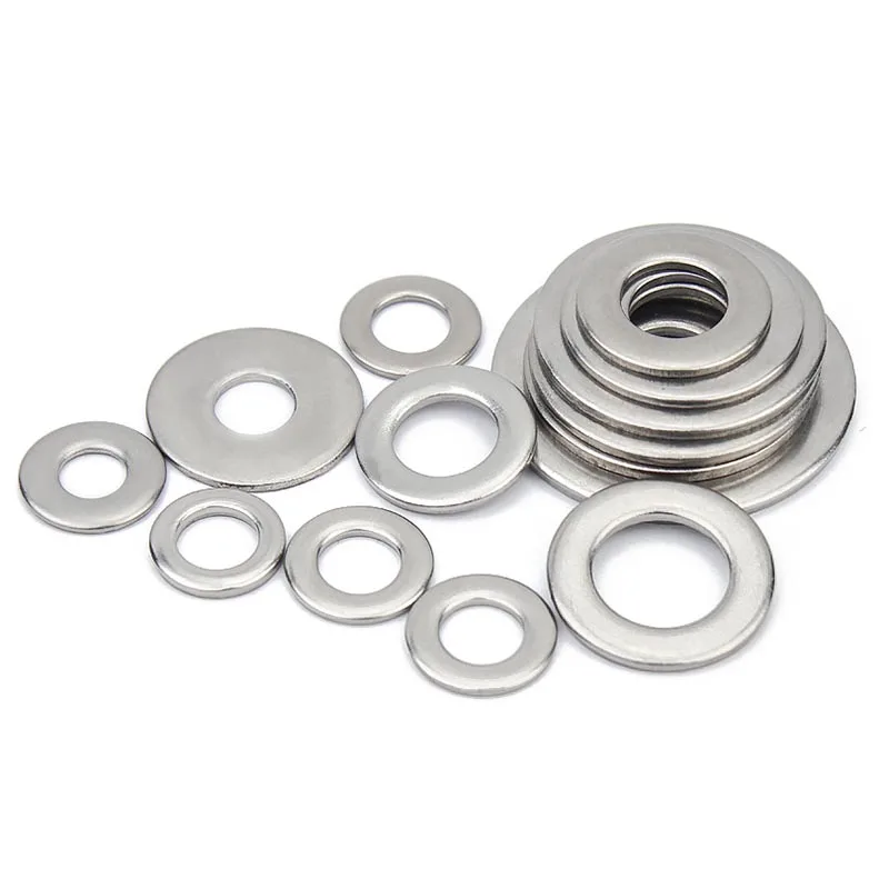 

1/50/100pcs GB97 A2 304 Stainless Steel Flat Washer Plain Gasket M1.6 M2 M2.5 M3 M4 M5 M6 M8 M10 M12 M16 M20 M24 For Screws Bolt