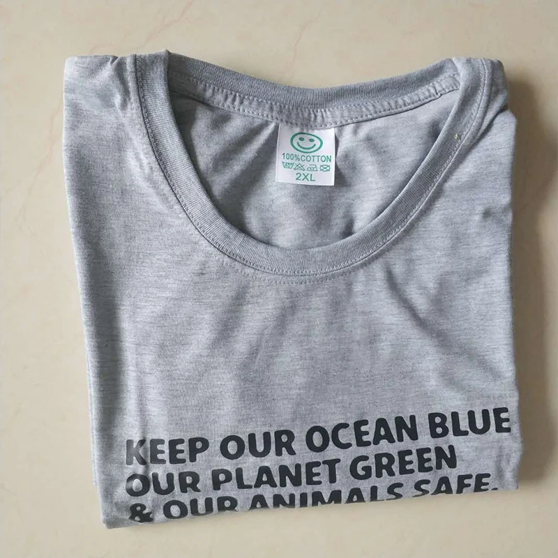 Футболка с надписью Keep Our Ocean Blue Planet Green и Animal|Футболки| |