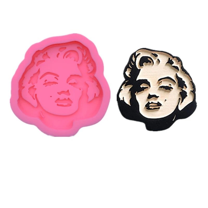 

2021 New Women Men Head Keychain Epoxy Resin Mold Earrings Pendant Casting Silicone Mould DIY Crafts Jewelry Casting Tools
