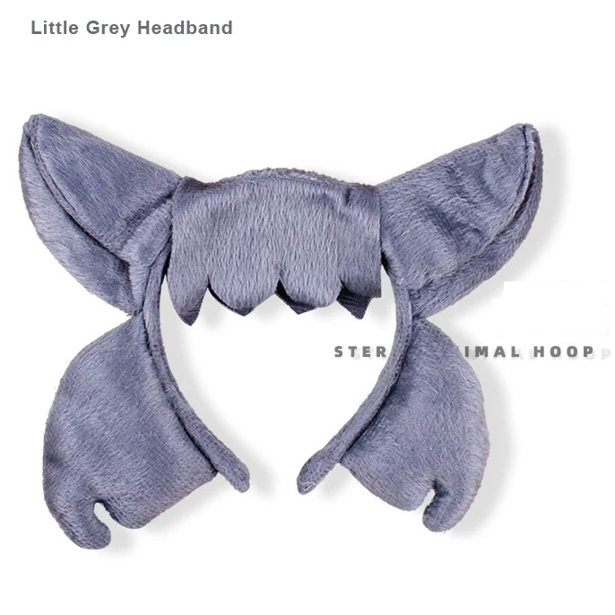 Little Grey Headband Милое животное ухо оголовье плюшевые стерео обезьяна лиса Тигр повязка для волос для детей взрослых Косплей головные Уборы Хэллоуин Рождественская вечеринка - Цвет: Little Grey Headband