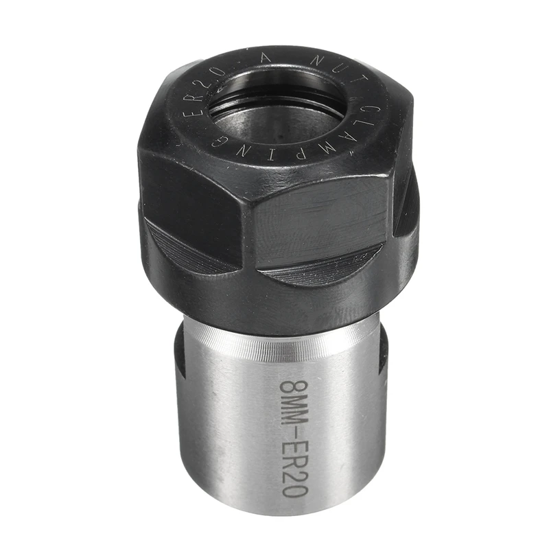 

ER20 Collet Chuck Motor Shaft Extension Rod Spindle Lathe Tools 8MM Milling Boring