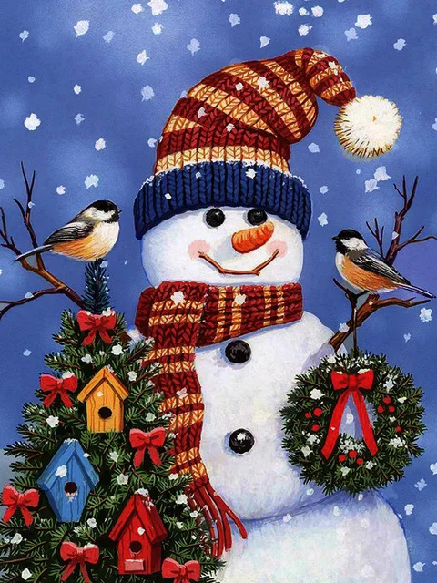 

Алмазная вышивка «Снеговик», квадратная/круглая вышивка