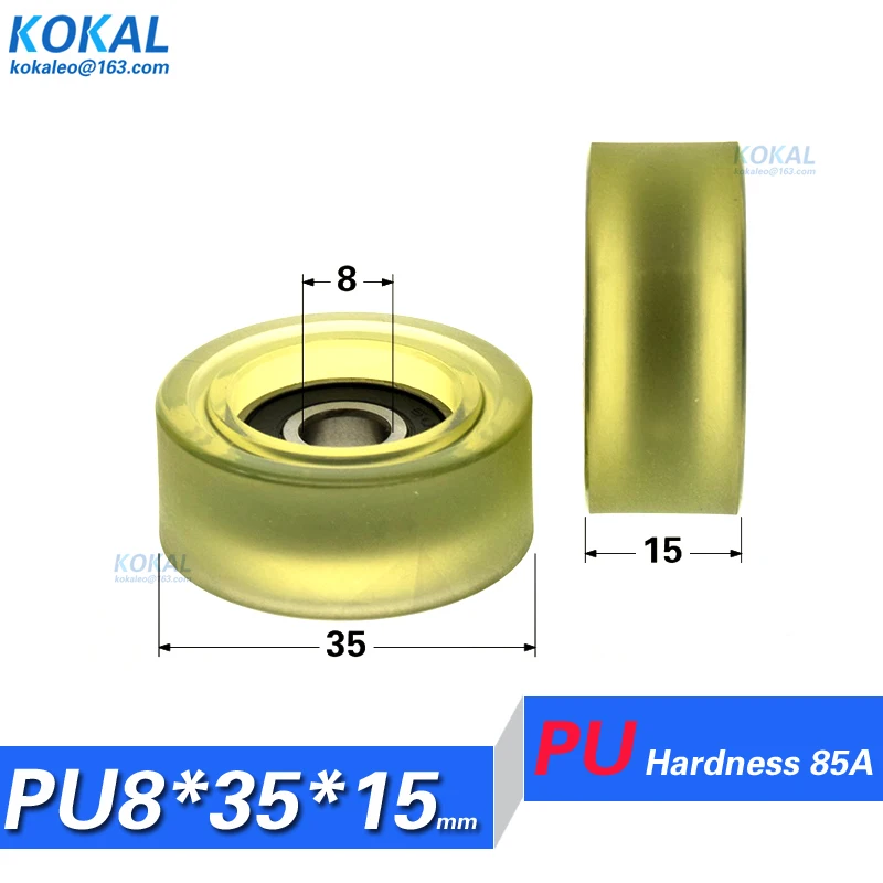 

[PU0835-15] 1 шт. низкие полиуретановые роликовые колеса 608RS для подшипников раздвижные двери окна стекло низкий уровень шума плоский ролик 8*35*15 мм 0835 т