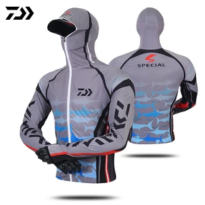 daiwa fishing hoodie anti uv sunscreen sun protection clothing cycling shirt breathable quick dry hiking clothes face neck free global shipping