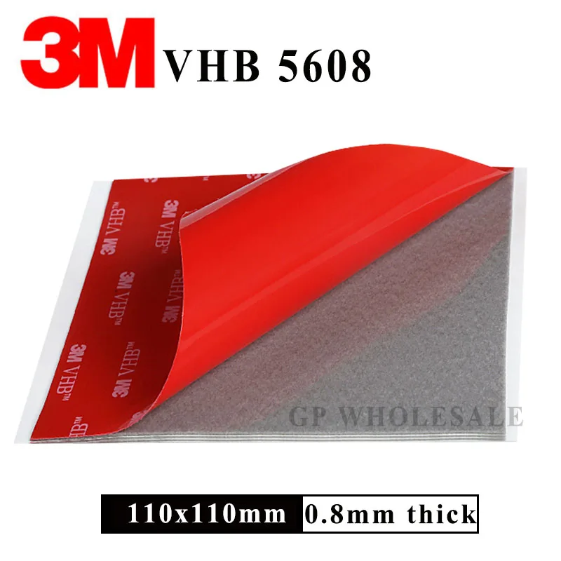 100pcs/lot 3M VHB 5608 Double Sided Adhesive Acrylic Foam Tape Mounting Tape Gray 110mmx110mm 11cmx11cm square
