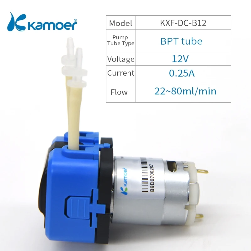 Kamoer KXF 6 в/12 В/24 В мини перистальтический водяной насос с двигателем постоянного тока и небольшой поддержкой размера самовсасывающий - Напряжение: KXF-DC-B12