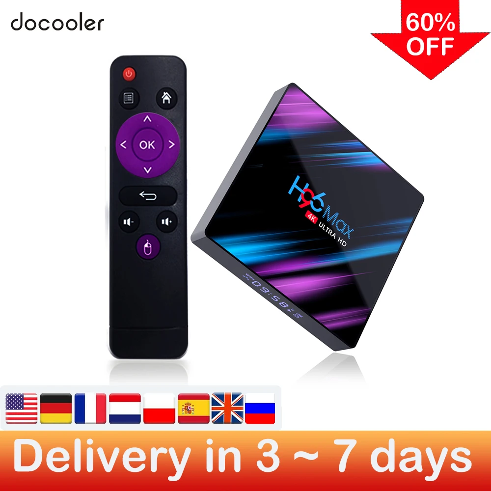 60% ная скидка! H96 Max ТВ приставка Android 9 0 RK3318 Четырехъядерный 4 ГБ 32 64 Гб Смарт 4K 2 4G/5G